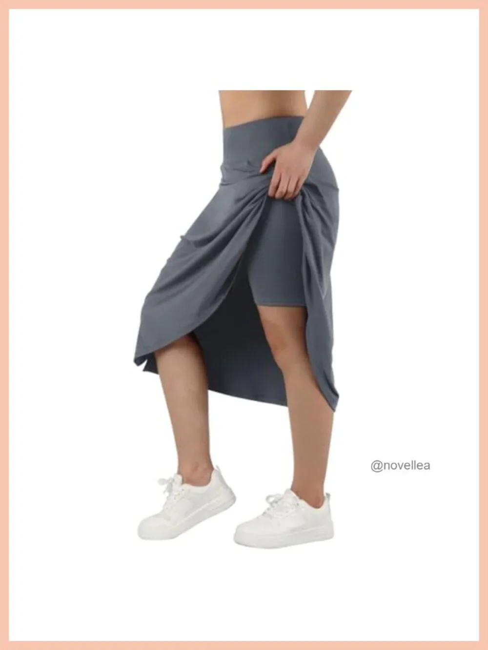 Women's Athletic Skort with Pockets High Waist Midi Skirt 6